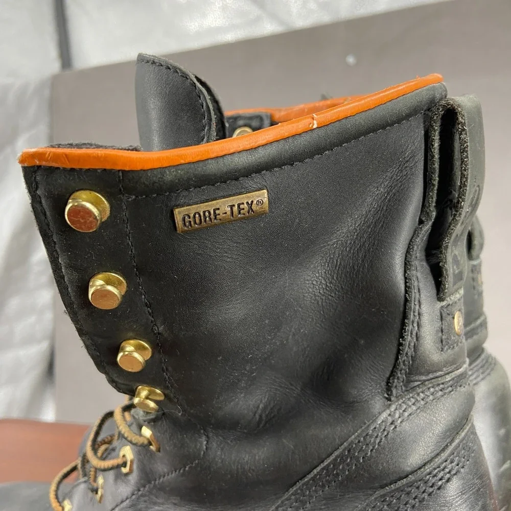 Timberland Pro Gore-Tex Mens US 9 M Work Boot Black Leather Steel Toe Combat